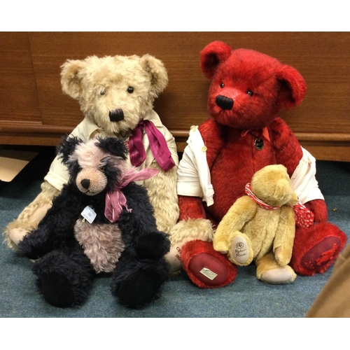 986 - Two Deans teddy bears together with two other bears. Est. £30 - £50.