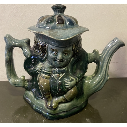 787C - LAUDER BARUM: An extremely rare 1890's Royal Devon Art Pottery teapot of Toby jug form with glazed b... 