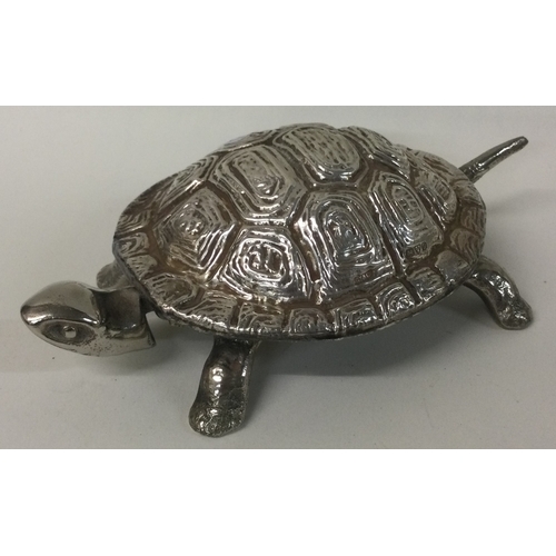 456 - CHESTER: A novelty silver table bell in the form of a tortoise. 1929. By Grey & Co. Approx. 394 gram... 