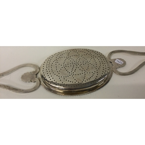 539L - GLASGOW: A fine and rare 18th Century oversized Scottish silver lemon strainer. 1821. By Philip Grie... 