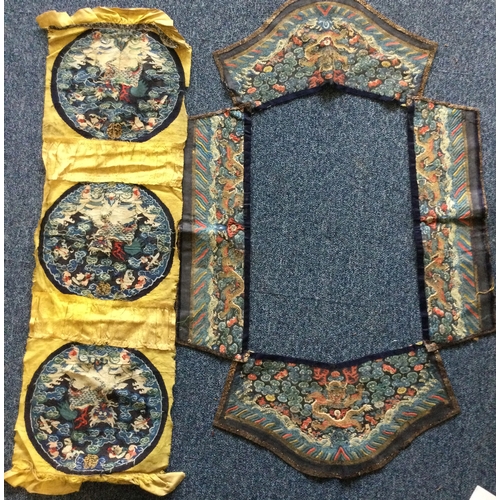 863 - A good collection of Chinese embroidery. Est. £40 - £60.