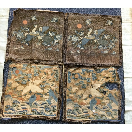 864 - A good collection of Chinese silk work panels. Est. £40 - £60.