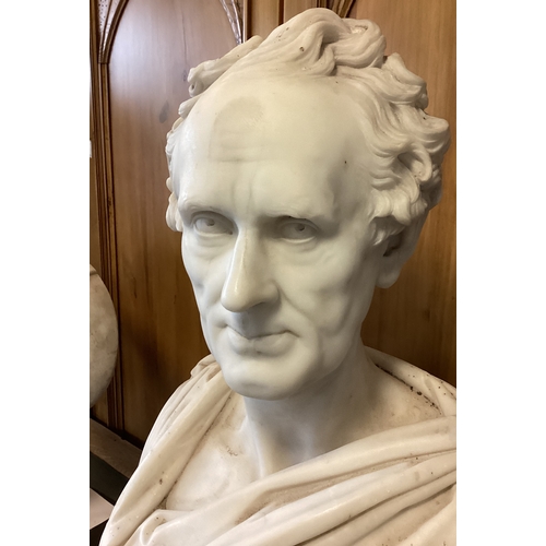 1670 - JOHN ADAMS-ACTON: (British, 1830 - 1910): A large heavy white marble bust. Approx. 73 cms high. Est.... 