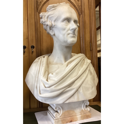 1670 - JOHN ADAMS-ACTON: (British, 1830 - 1910): A large heavy white marble bust. Approx. 73 cms high. Est.... 