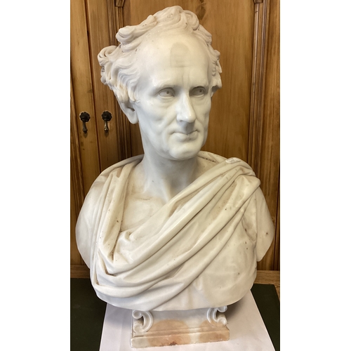 1670 - JOHN ADAMS-ACTON: (British, 1830 - 1910): A large heavy white marble bust. Approx. 73 cms high. Est.... 