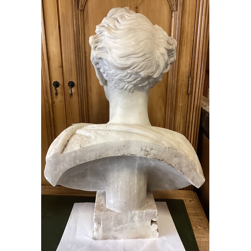 1670 - JOHN ADAMS-ACTON: (British, 1830 - 1910): A large heavy white marble bust. Approx. 73 cms high. Est.... 