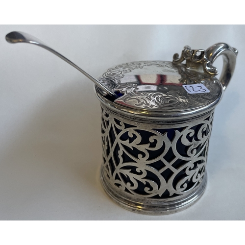 123 - A large Victorian silver pierced mustard pot. London 1849. By Charle Reily & George Storer. Approx. ... 