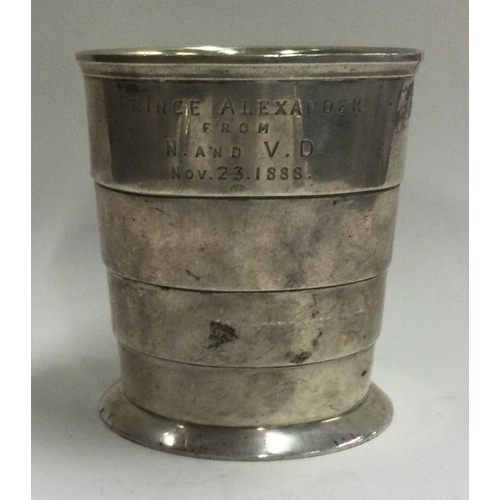 124 - A heavy Victorian silver fluted beaker. London 1857. Approx. 149 grams. Est. £150 - £200.