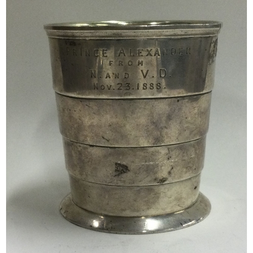 124 - A heavy Victorian silver fluted beaker. London 1857. Approx. 149 grams. Est. £150 - £200.