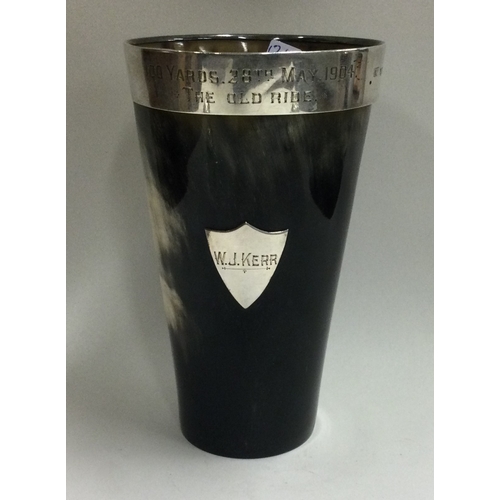 126 - A large silver mounted beaker. London 1903. By Mappin & Webb. Est. £80 - £120.