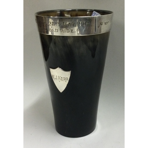 126 - A large silver mounted beaker. London 1903. By Mappin & Webb. Est. £80 - £120.