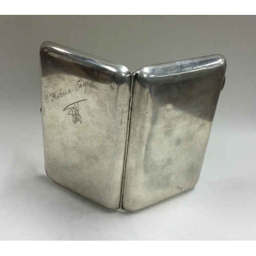 147 - An early 20th Century Russian silver cigarette case. Approx. 190 grams. Est. £200 - £300.