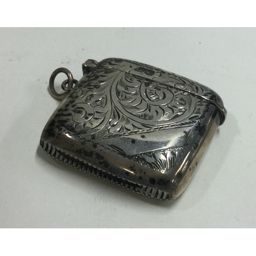 150 - A silver vesta case. Birmingham 1918. Approx. 33 grams. Est. £30 - £50.