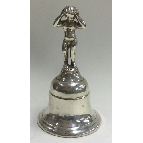 155 - A Victorian silver figural table bell. London 1881. Approx. 199 grams. Est. £250 - £350.