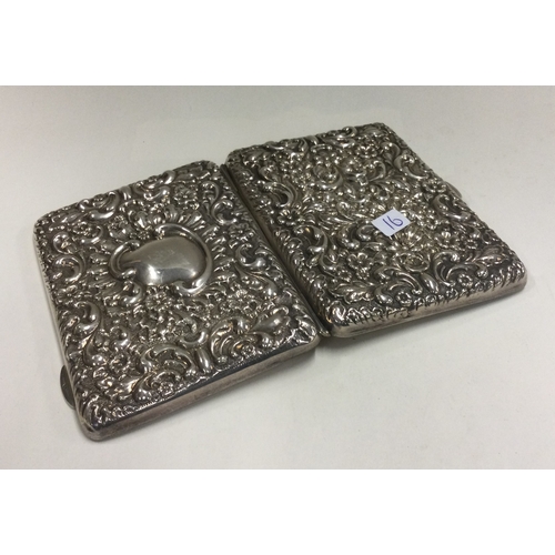 16 - CHESTER: A chased silver card case. 1906. By William Neale. Approx. 118 grams. Est. £100 - £150.