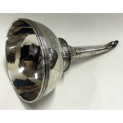 171 - A good Georgian style silver wine funnel of reeded form. Birmingham. Approx. 104 grams. Est. £60 - £... 