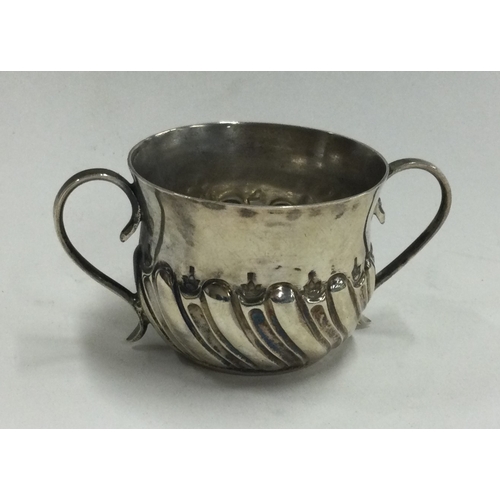 188 - A Victorian silver fluted toy porringer. Approx. 27 grams. Est. £30 - £50.