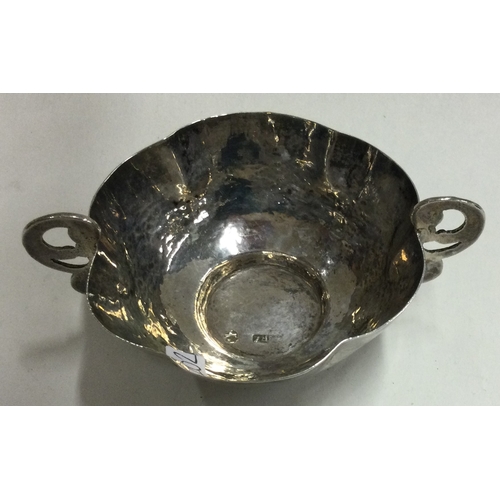 202 - An Antique Continental silver bowl of shaped form. Punched to interior. Approx. 24 grams. Est. £50 -... 