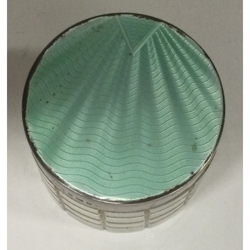 456 - A silver and green glass box. By Mappin & Webb. Est. £50 - £80.