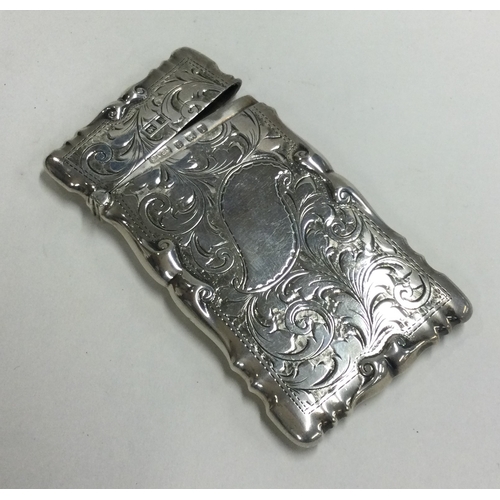 48 - An engraved silver card case. Birmingham 1908. By S&Co. Approx. 46 grams. Est. £60 - £80.