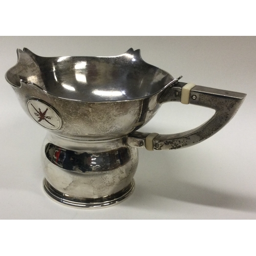 500 - A rare Art Deco silver and enamelled tankard. Sheffield 1938. By Mappin & Webb. Approx. 466 grams. E... 