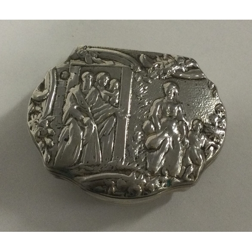 538 - An Antique Dutch silver hinged snuff box. Approx. 35 grams. Est. £80 - £120.