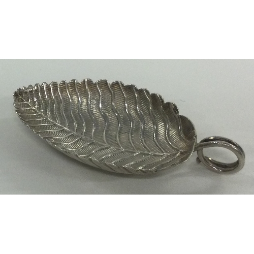 107 - A George III silver leaf shaped caddy spoon. London 1801. By Edward Mayfield. Approx. 7 grams. Est. ... 