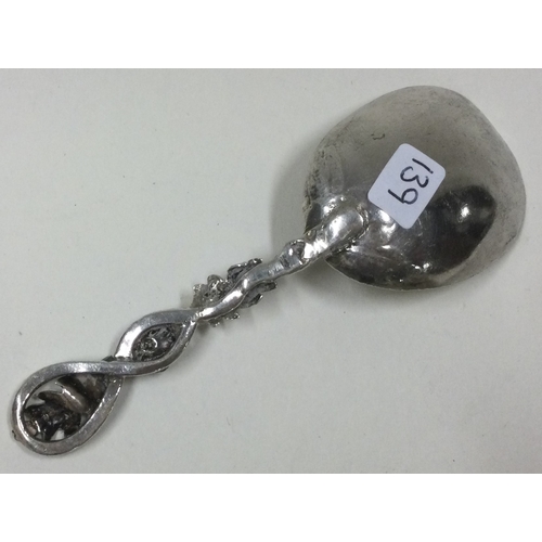 139 - A Victorian silver caddy spoon. By H&T. Approx. 12 grams. Est. £30 - £40.