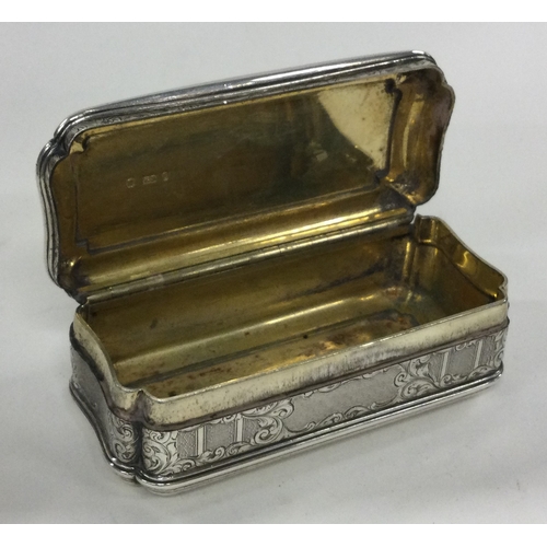 153 - A Victorian silver hinged snuff box of French style. Birmingham 1851. By Edward Smith. Approx. 186 g... 