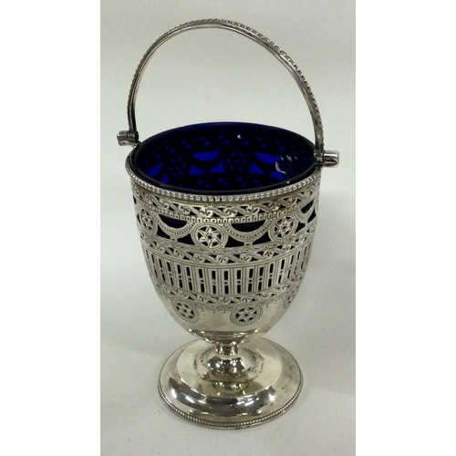 223 - A Victorian silver swing handled basket of Georgian style. Birmingham 1898. Approx. 109 grams. Est. ... 