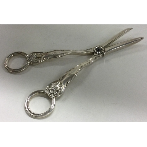 280 - A good quality pair of Victorian silver grape scissors. London 1891. By Joseph Angel. Approx. 115 gr... 