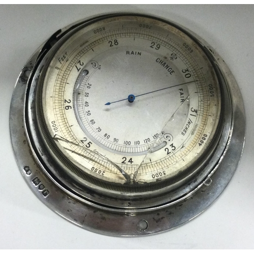 302 - A heavy novelty silver weather barometer. London 1902. Approx. 355 grams of gross weight. Est. £100 ... 