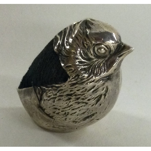 36 - CHESTER: A 20th Century silver pin cushion. By Sampson Mordan. Approx. 13 grams. Est. £50 - £80.