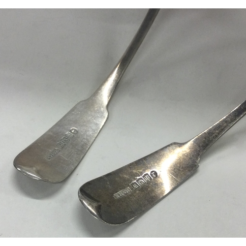 42 - EDINBURGH: A pair of Scottish Georgian silver sauce ladles. 1802. By R&R Kay. Approx. 67 grams. Est.... 