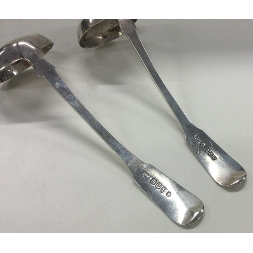 43 - EDINBURGH: A pair of Scottish Georgian silver sauce ladles. 1827. By William Cunningham. Approx. 66 ... 