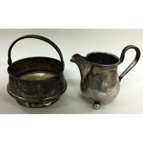 449 - An early 20th Century Russian silver jug and bowl. Marked to bases. Approx. 212 grams. Est. £200 - £... 