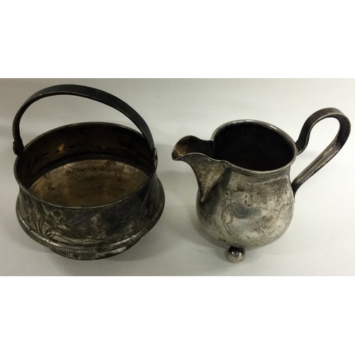 449 - An early 20th Century Russian silver jug and bowl. Marked to bases. Approx. 212 grams. Est. £200 - £... 