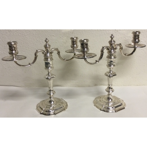 477 - A large pair of Georgian style silver candelabra. London 1987. Approx. 1450 grams. Est. £1200 - £150... 