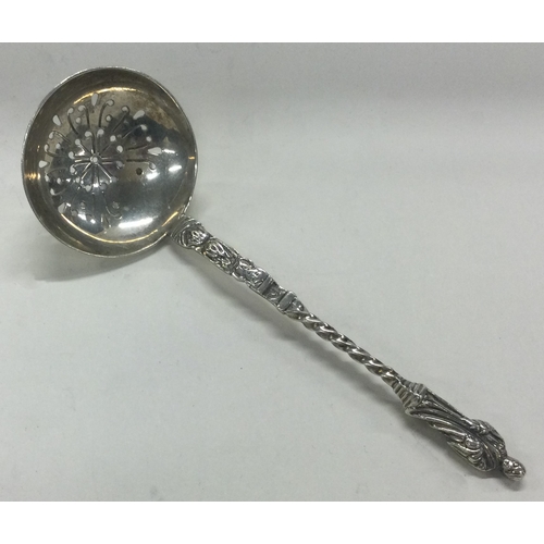 49 - A silver sauce ladle with Apostle handle. Sheffield 1921. Approx. 29 grams. Est. £30 - £50.