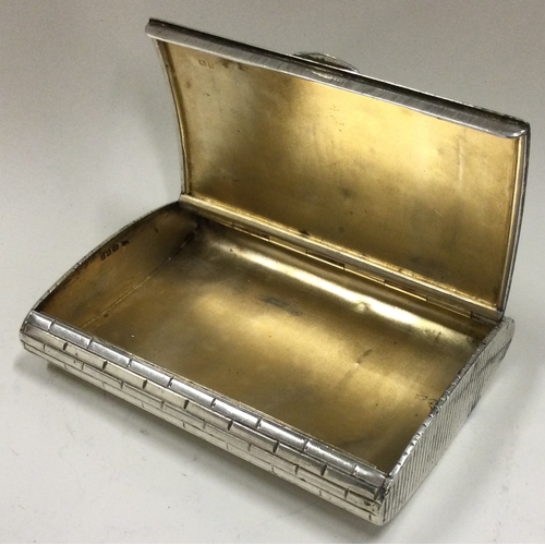 69 - A silver box engraved with brickwork pattern. London 1962. By SJR. Approx. 124 grams. Est. £80 - £12... 