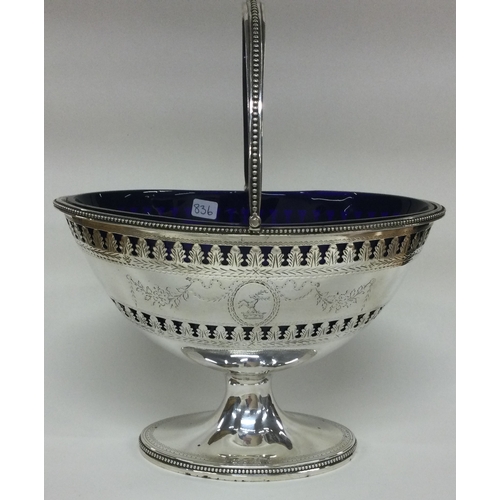 836 - PETER AND JONATHAN BATEMAN: An 18th Century silver swing handled basket. London 1790. Approx. 283 gr... 