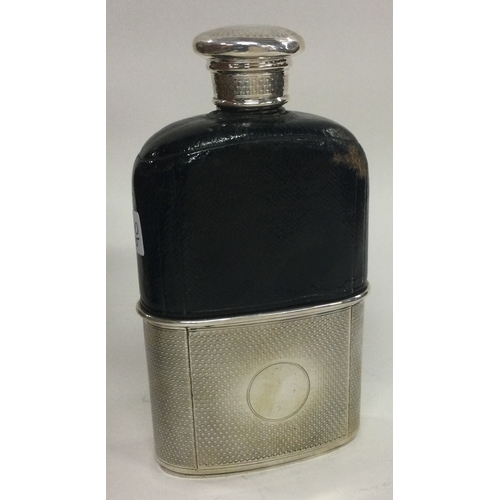 90 - A Victorian silver mounted glass flask. London 1845. By George Burrows. Approx. 311 grams. Est. £150... 