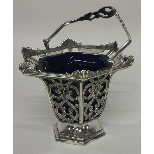 92 - A Victorian silver swing handled basket with BGL. Birmingham 1846. Approx. 97 grams. Est. £100 - £15... 