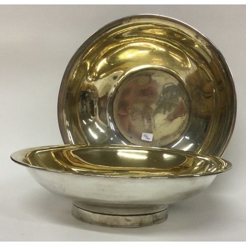 96 - A pair of 19th Century Russian silver bowls. Marked to bases and dated 1873. Approx. 545 grams. Est.... 