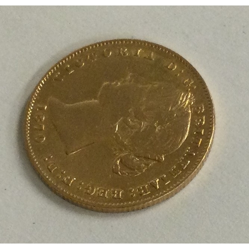 848 - A 'Bun Sydney' shield back 22 carat gold coin. Approx. 7.98 grams. Est. £450 - £500.