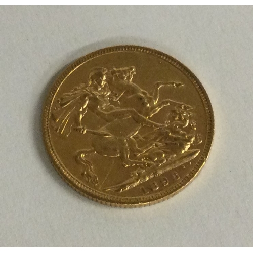 849 - A St George Jubilee 22 carat gold sovereign 1893. Approx. 7.9 grams. Est. £450 - £500.