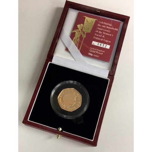 850 - A Queen Elizabeth II 22 carat gold Proof coin numbered 0652 to commemorate the 100th Anniversary of ... 