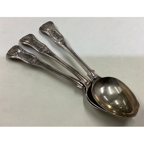 604 - A good set of three silver honeysuckle pattern tablespoons. London. By GA. Approx. 293 grams. Est. £... 