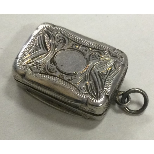 85 - A Victorian silver vinaigrette. Birmingham 1883. By Hilliard & Thomason. Approx. 9 grams. Est. £100 ... 