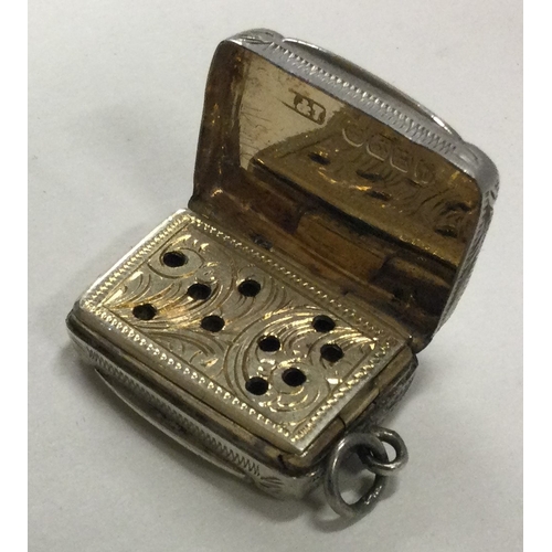85 - A Victorian silver vinaigrette. Birmingham 1883. By Hilliard & Thomason. Approx. 9 grams. Est. £100 ... 